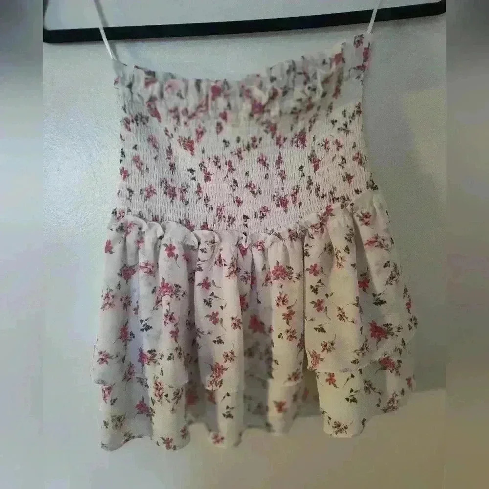 Aqua floral top size m #115